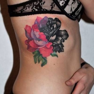 Flor mitad rosa mitad negra
