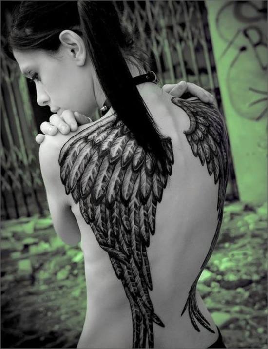 Think, tattoo angel wings on back fully naked fucking Are absolutely tattoo angel wings on back fully naked fucking something is