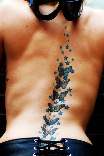 Mariposas y estrellas turquesas