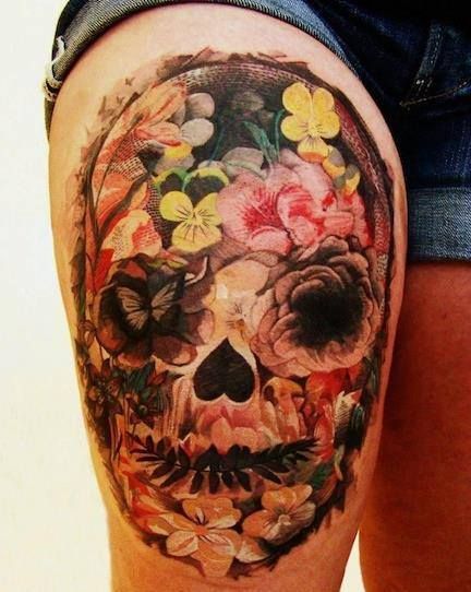Calavera con Flores