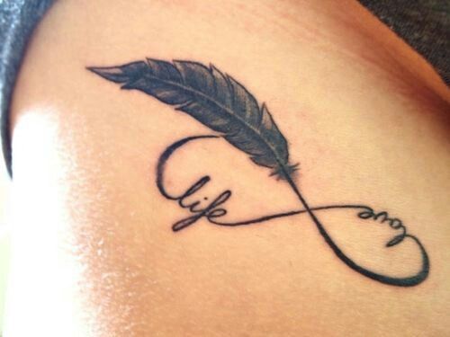 Pluma, Infinito & Frase: Life - Love