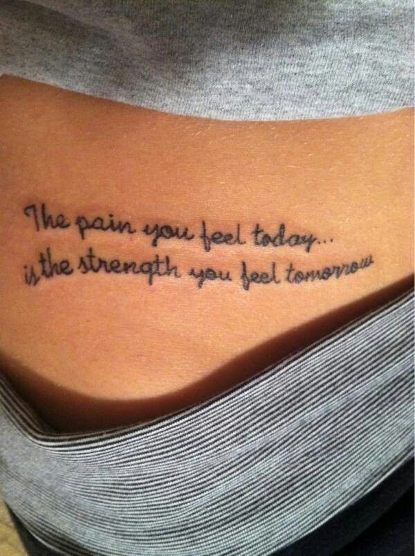 Frase: The pain you feel today, is the strength you feel tomorrow