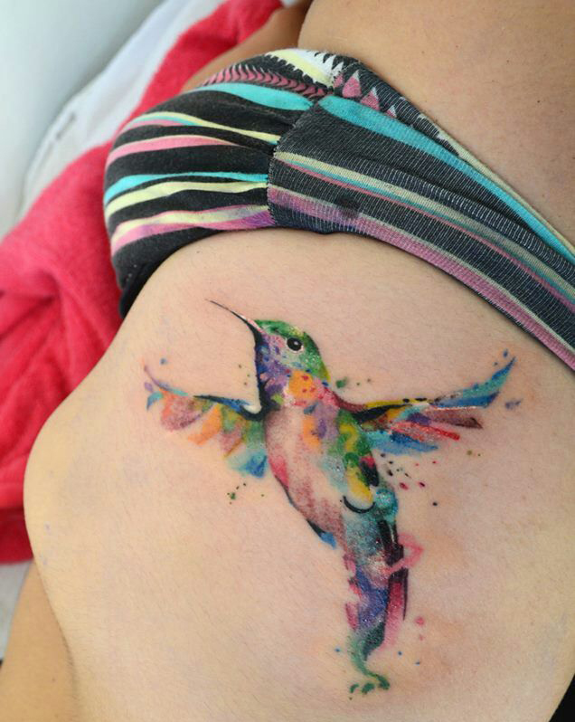 Colibrí en Acuarelas