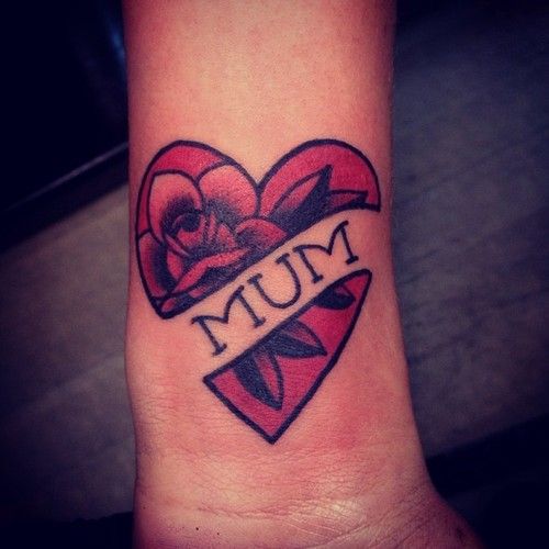 Corazón, Flor, Frase: Mum