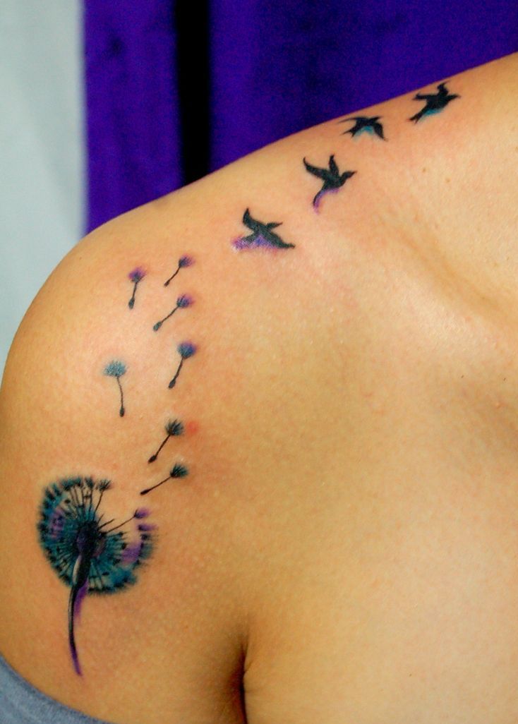 Diente de León, aves y espigas