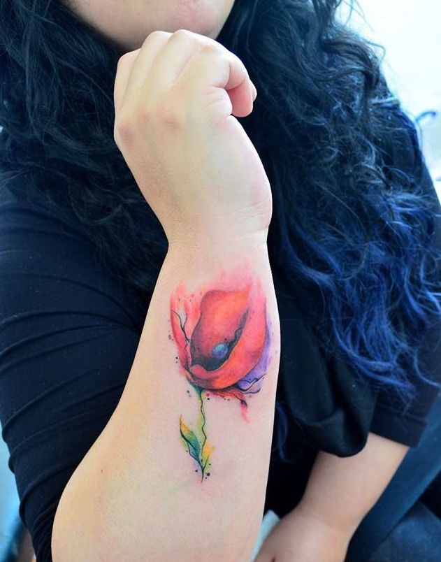 Flor de Amapola en Acuarelas by Javi Wolf