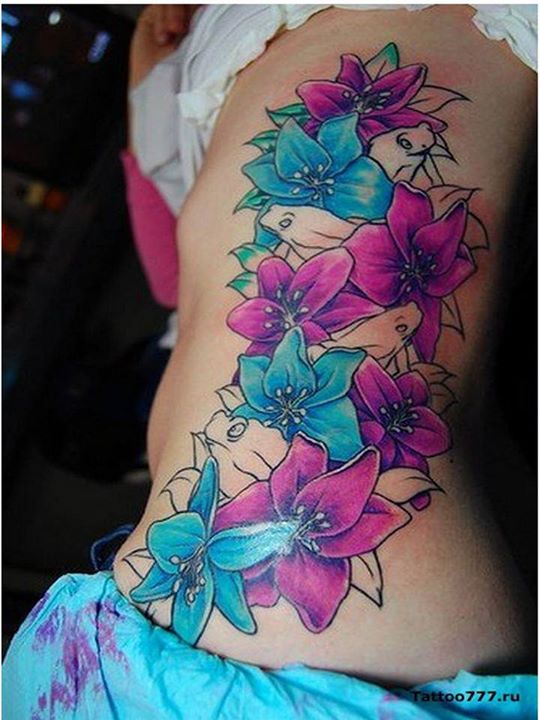 Flores Fuxcia y Turquesa