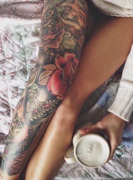 Pierna Completa Tatuajes Para Mujeres