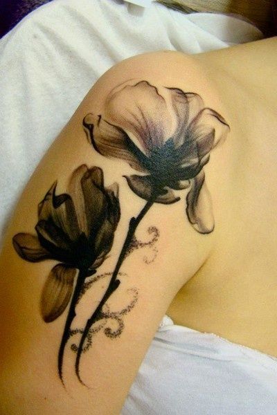 Flores de Amapola en tinta negra