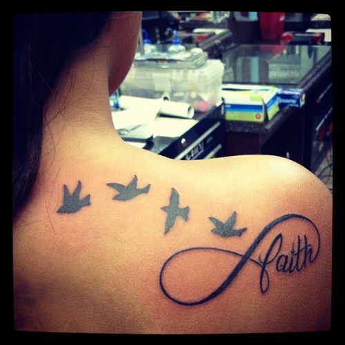 Frase: Faith, Aves , Infinito