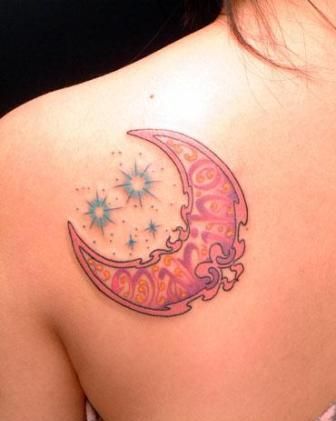 Luna de flores con destellos