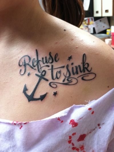 Ancla, Estrellas y la Frase: Refuse to sink