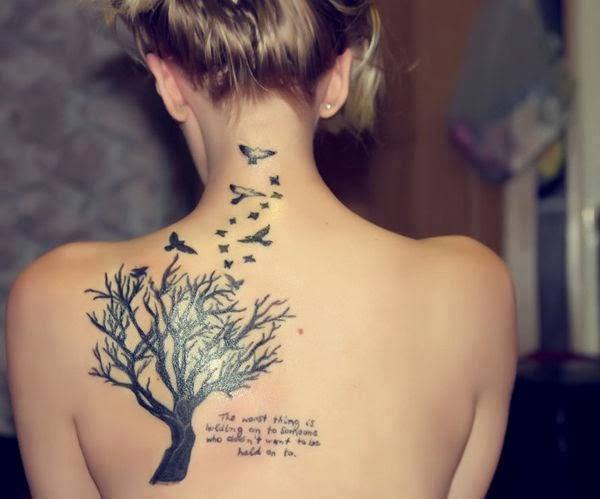 Aves, Mariposa y Árbol