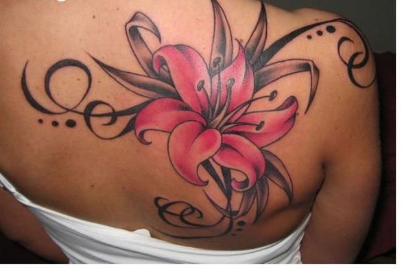 Flor Fuxcia con Firuletes y puntos