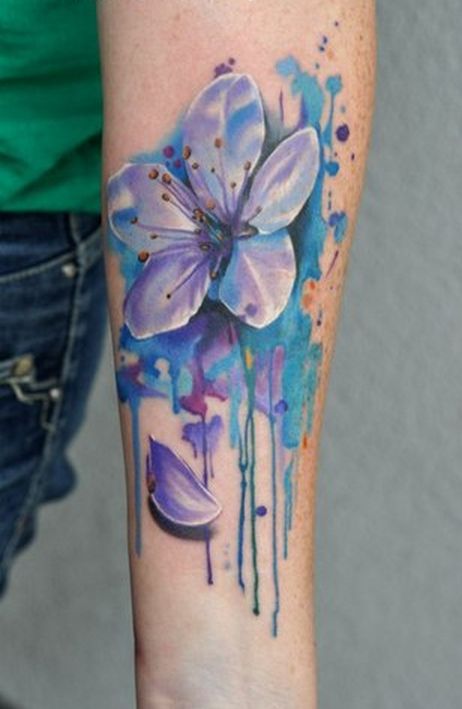 Flor Lila en Acuarelas