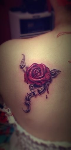 Flor Rosa con lágrimas