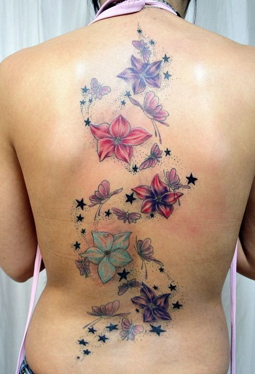 Flores, Mariposas y Estrellas