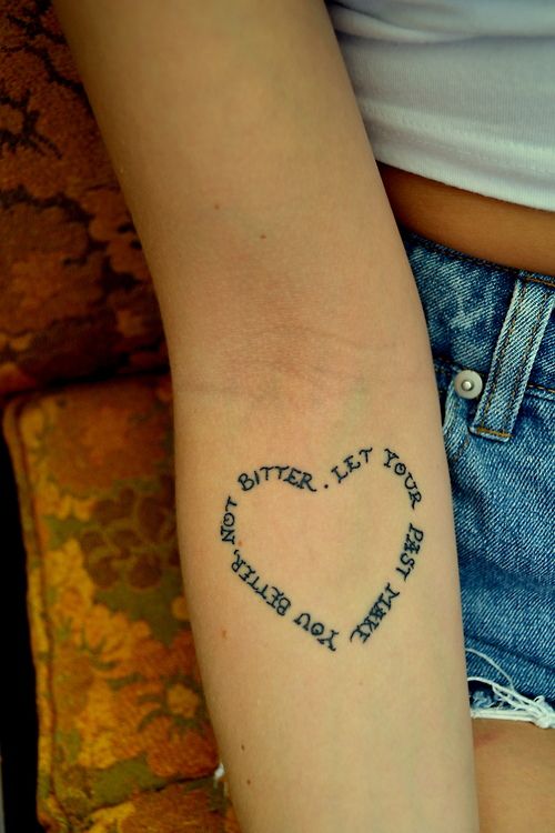 Frase: Let your past make you better not bitter en corazón