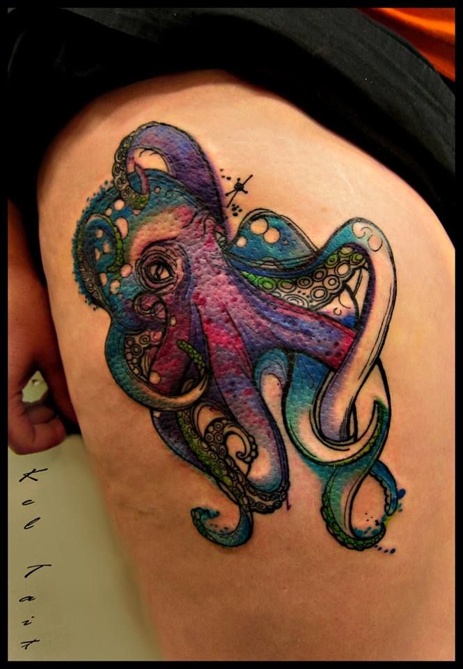 El Viejo Y El Mar Frases Pulpo en Acuarelas - Tatuajes para Mujeres