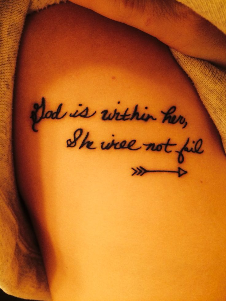 Frase: God is within her she will not fail & Flecha