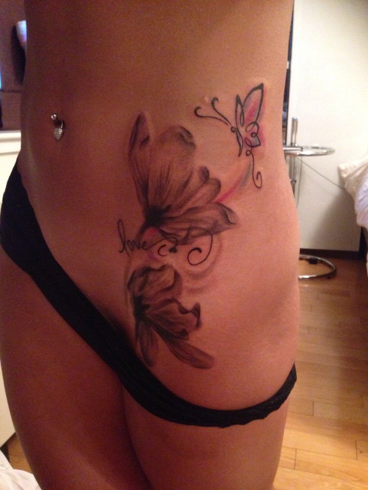 Frase: Love, Flores y Mariposa