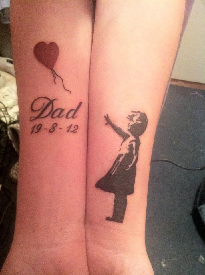 Globo volando con la Frase: Dad y Fecha