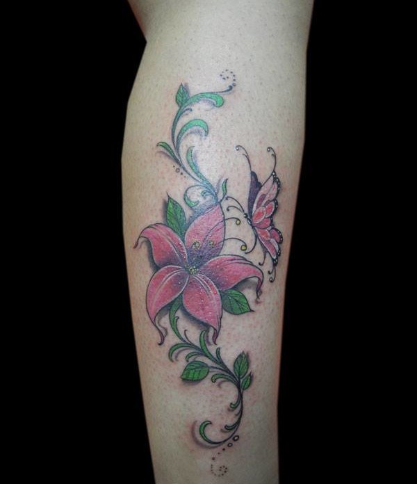 Flor Enredadera y Mariposa