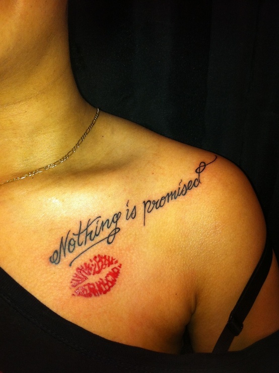 Frase: Nothing is promised & Beso