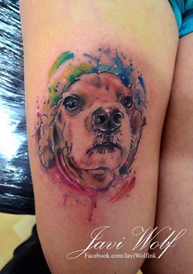 Perro en Acuarelas by Javi Wolf