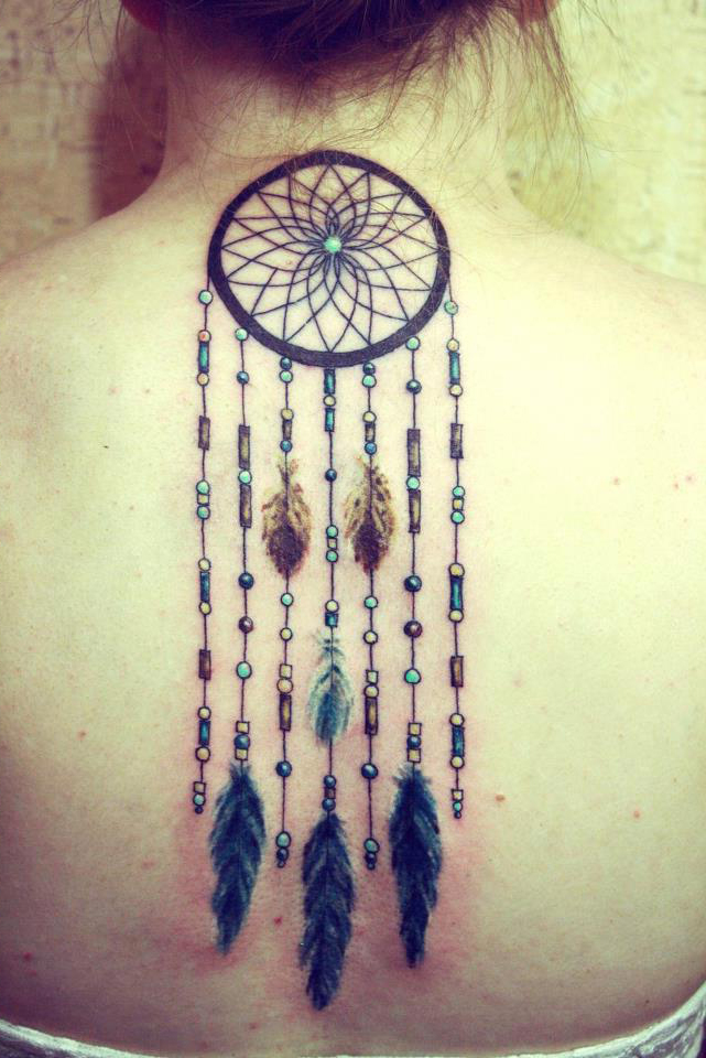 AtrapaSueños con Plumas Azul