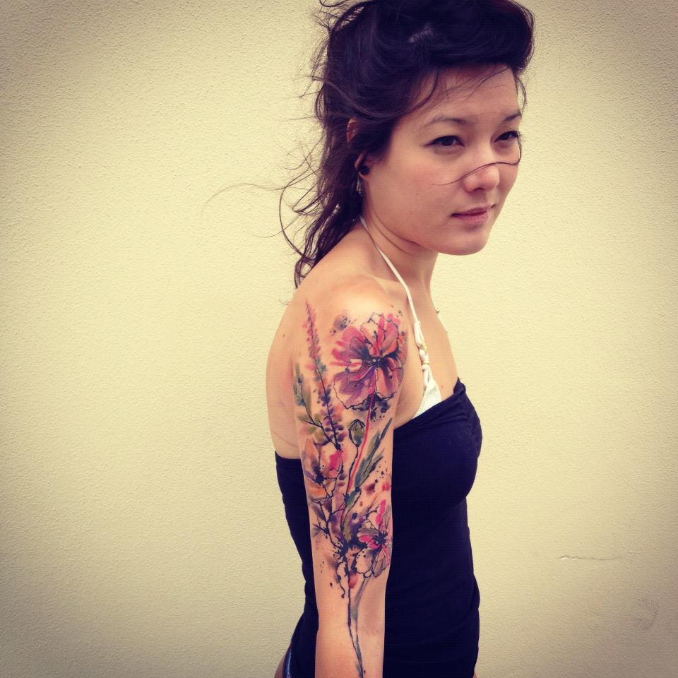 Flores en Acuarelas by Ondrash tattoo