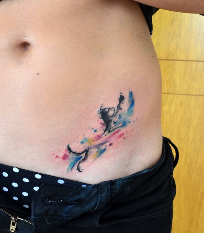 Gato En Acuarelas By Javi Wolf Tatuajes Para Mujeres