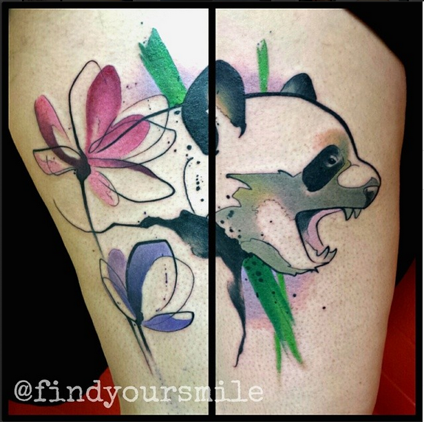 Oso Panda - Tatuajes para Mujeres