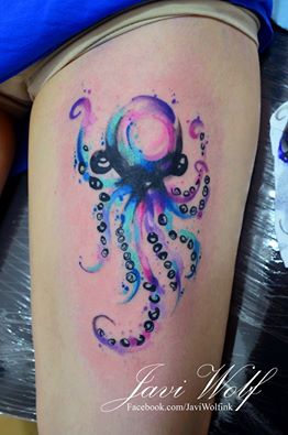 Pulpo en Acuarelas by Javi Wolf