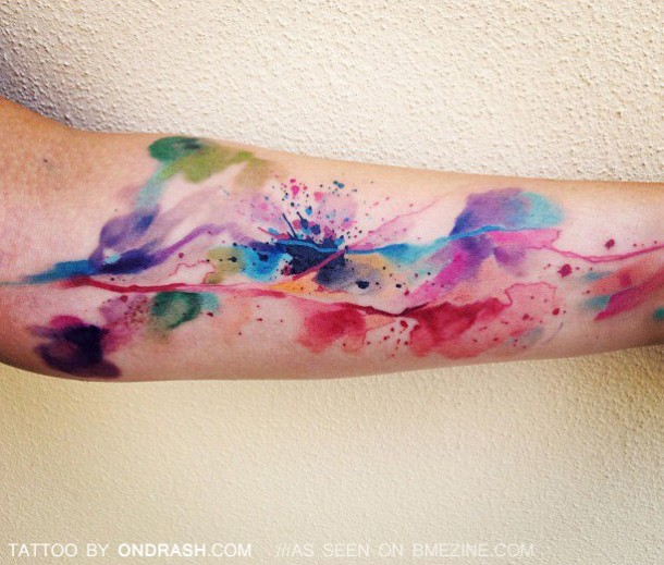 Flores Abstractas en Acuarelas by Ondrash tattoo