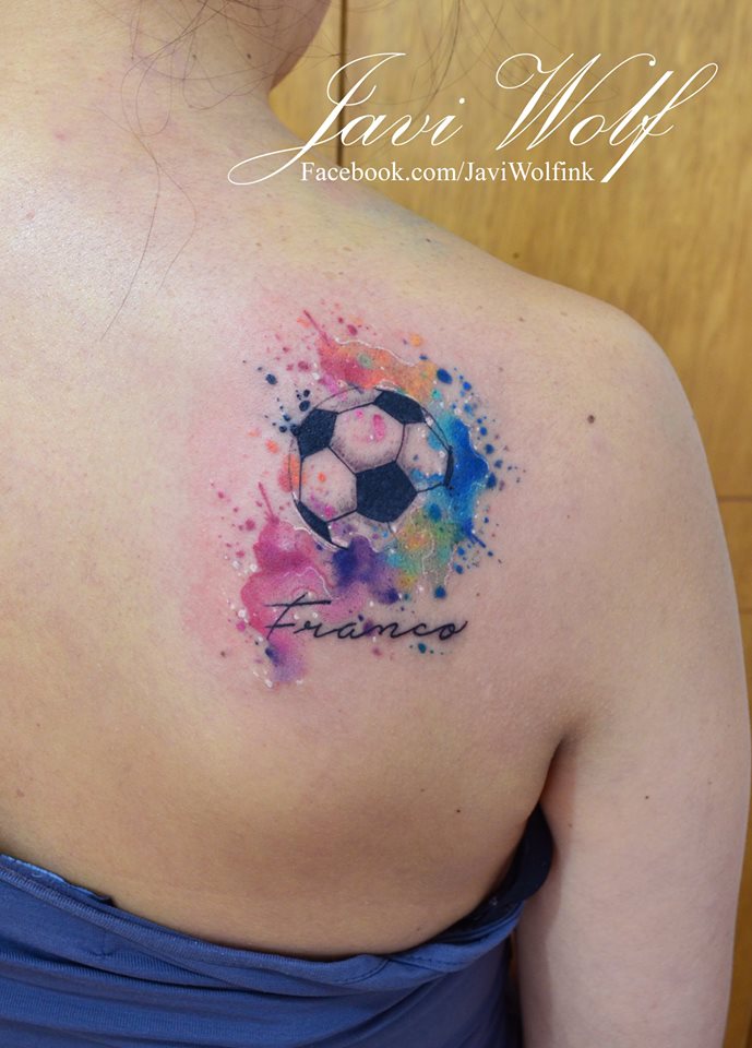 Pelota y Nombre Hijo en Acuarelas by Javi Wolf