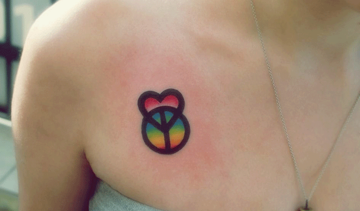 Corazón y Signo de la Paz abstractos