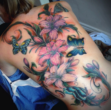 Flores, Mariposas y Plantas