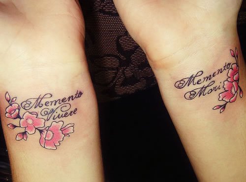 Frase: Memento Vivere - Memento Mori y Flores de Cerezo