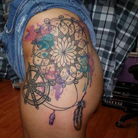 Mandalas, Timón y Pluma en Acuarelas