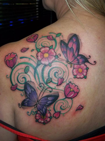 Mariposas, Flores, Firuletes y Corazón