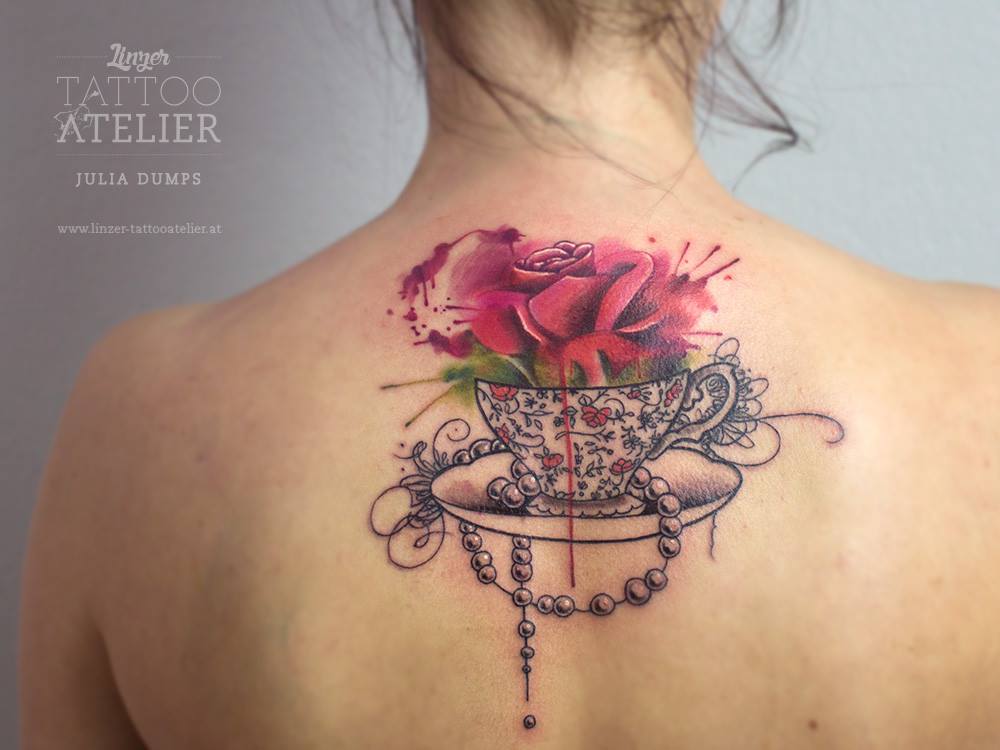 Taza con Flor Rosa by Julia Dumps