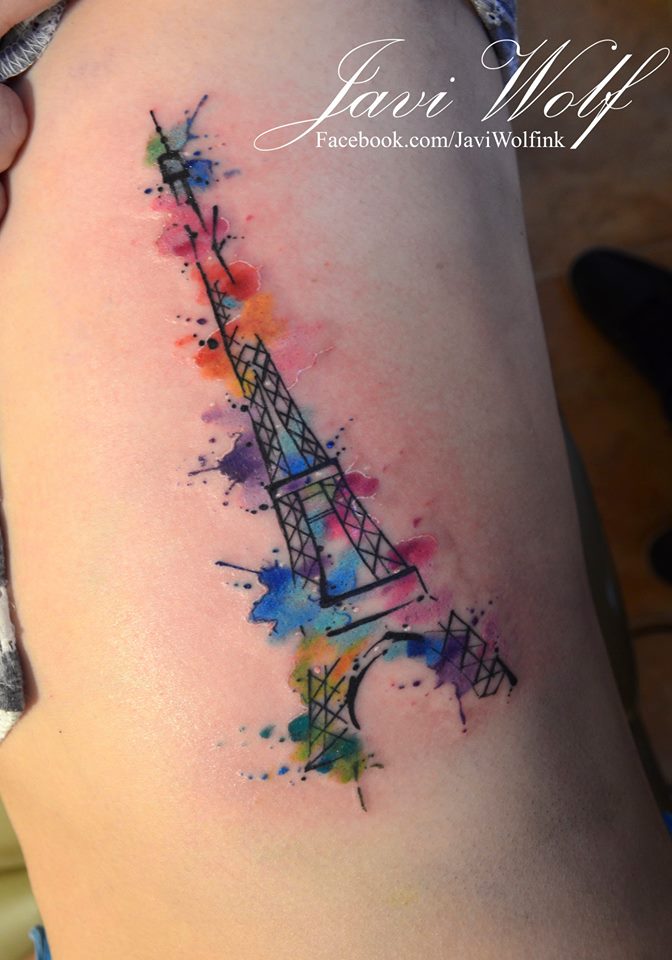 Torre Eiffel en Acuarelas by Javi Wolf