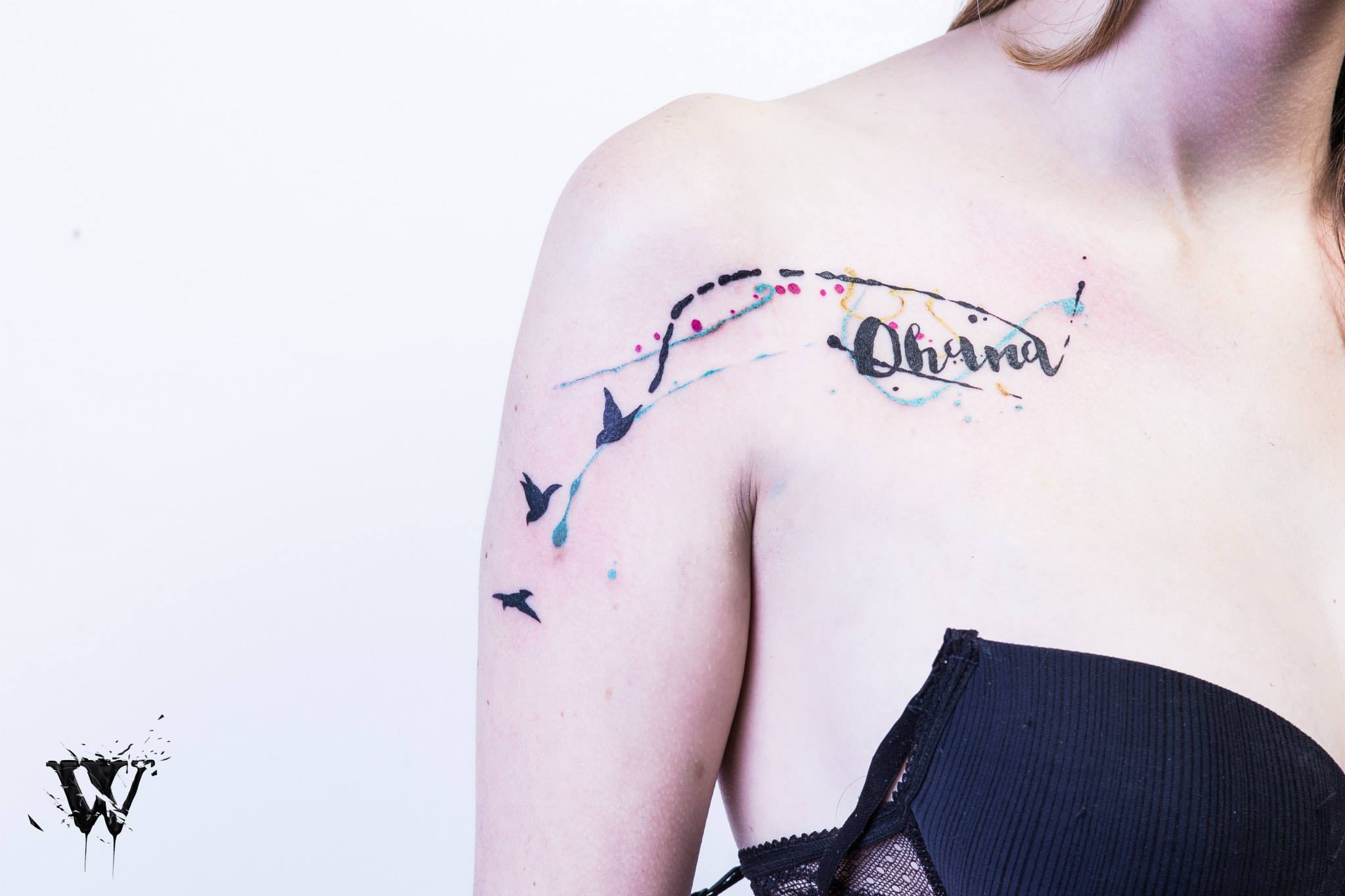 Frase: Ohana y Aves en Acuarelas by Would studio