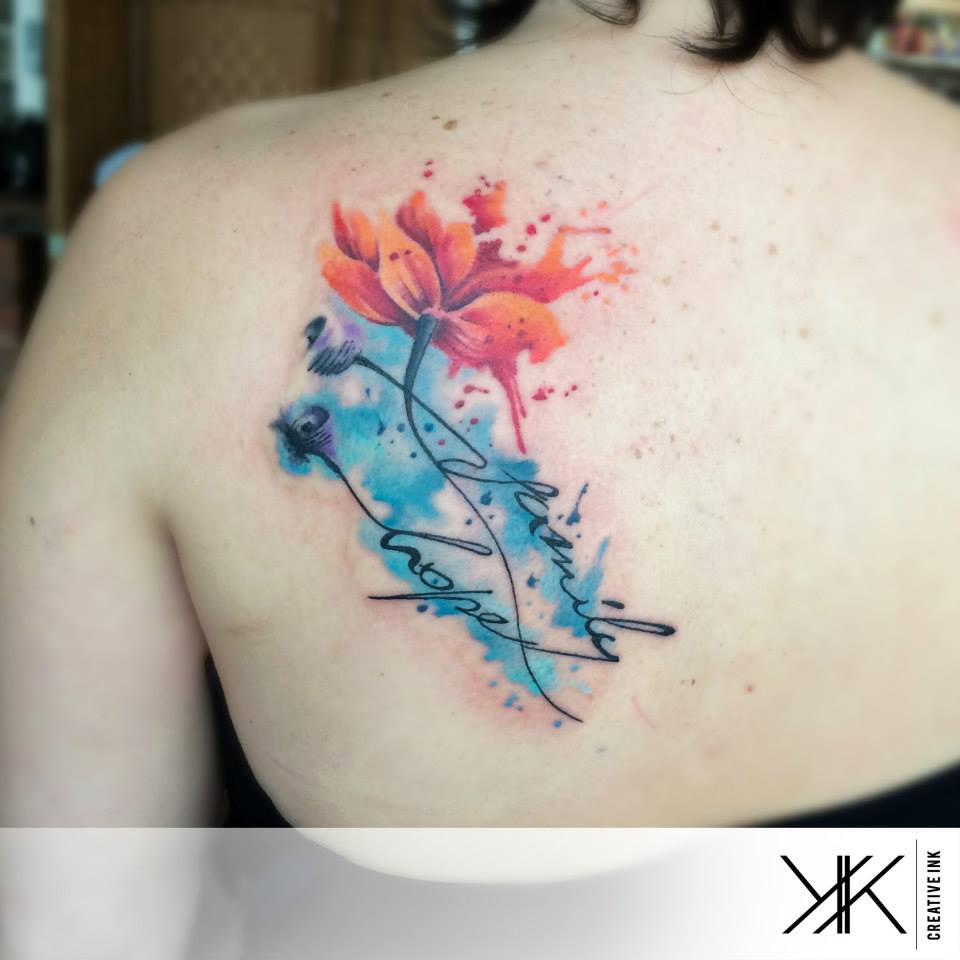 Flores Y Frases Estilo Acuarelas By Koray Karagözler Tatuajes Para