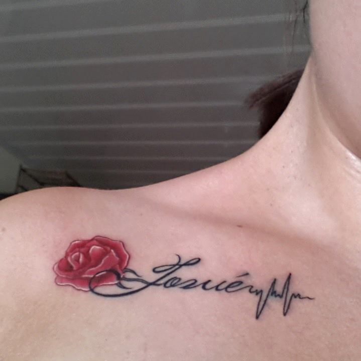 Nombre En Flor Rosa Tatuajes Para Mujeres