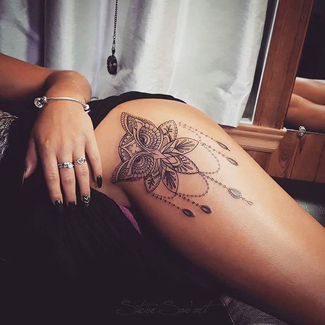 Búho Estilo Flor De Loto Tatuajes Para Mujeres