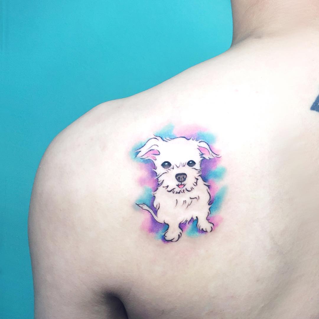 perro estilo acuarelas tatuajes para perro estilo acuarelas tatuajes para