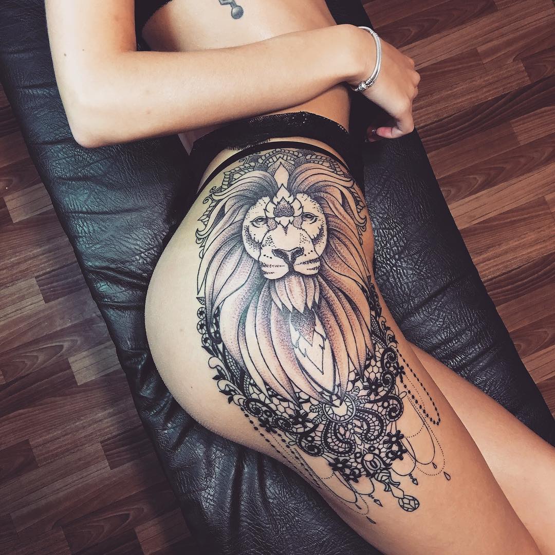 León Estilo Mandala Tatuajes Para Mujeres