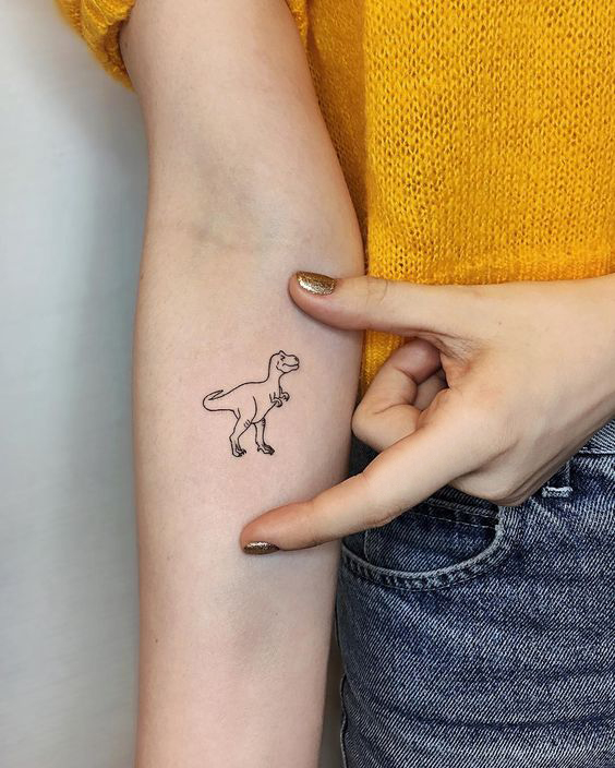 Tatuaje TRex pequeño Tatuajes para Mujeres